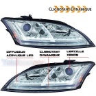 2 Phares xenon AUDI TT 8J  06-11 - look Matrix LED - Chrome