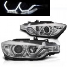 2 Phares avant BMW Serie 3 F30 F31 LCI Angel Eyes LED 15-18 - Chrome