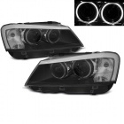 2 Phares BMW X3 F25 Angel Eyes LED 10-14 look xenon - Noir