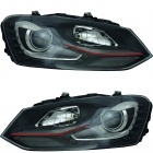 2 Phares avant VW Polo 6R 09-14 - LED look GTI - noir