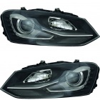2 Phares avant VW Polo 6R 09-14 - LED look GTI - noir Chrome