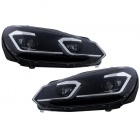 2 Phares avant VW GOLF 6 LED 08-13 look facelift G7.5 silver - dynamiques