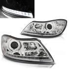 2 Phares avant Skoda Octavia 2 devil eyes DRL LED - 09-12 - Chrome