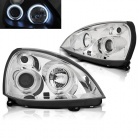 2 Phares avant Renault Clio 2 01-05 Angel Eyes CCFL - Chrome