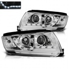 2 Phares avant Skoda Fabia devil eyes LED - 99-07 - Chrome