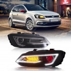 2 Phares VW Polo 6R 6C 10-17 - look Devil LED dynamiques deamon eyes - Noir