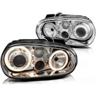 2 Phares avant VW GOLF 4 Angel Eyes - Chrome