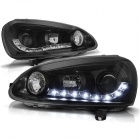 2 Phares avant VW Golf 5 03-09 DragonLED - Noir