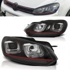 2 Phares avant VW GOLF 6  3D LED 08-12 Noir look GTI