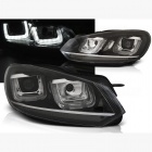 2 Phares avant VW GOLF 6  3D LED 08-12 Noir+chrome