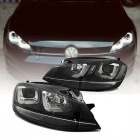 2 Phares avant VW Golf 7 - 3D LED - Noir