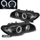 2 Phares xenon avant CCFL angel eyes blanc - BMW E46 coupe cab 03-06 - Noir