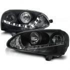 2 Phares avant xenon VW GOLF 5 Devil Eyes LED - Noir