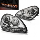 2 Phares xénon Porsche Cayenne DRL LED 03-07 - Chrome