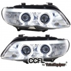 2 Phares avant BMW X5 E53 Angel Eyes CCFL 03-06 - Chrome