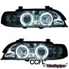 2 Phares avant BMW Serie 5 E39 Angel Eyes CCFL - Chrome