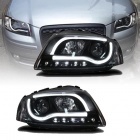 2 Phares avant AUDI A3 (8P) - LTI - Noir