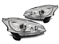 2 Phares avant Peugeot 208 LTI LED look xenon - Chrome