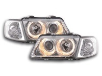 2 Phares avant Audi A3 8L Angel Eyes - Chrome