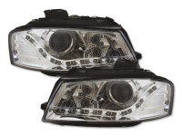 2 Phares avant Audi A3 8P Devil Eyes LED - Chrome