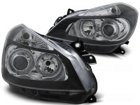 2 Phares avant Renault Clio 3 05-09 Angel Eyes - Noir