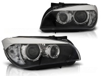 2 Phares avant BMW X1 E84 Angel Eyes DEPO V2 LED 09-12 - Noir