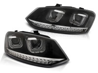 2 Phares avant VW Polo 6R 09-14 - 3D LED - noir - dynamique