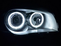 2 Phares avant BMW Serie 1 E81 E82 E87 Angel Eyes LED V2 DEPO 04 et + - Gris