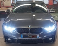 2 BMW Serie 3 F30 Angel Eyes LED 11-15 Frontscheinwerfer - Schwarz