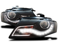 2 Phares avant AUDI A4 (B8) 07-11 - Devil Eyes - Noir