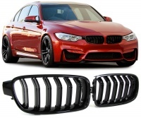 Grilles calandre BMW Serie 3 F30 F31 11-18 look M3 - Noir Brillant