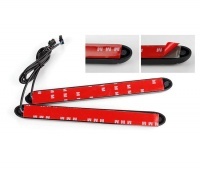 2 feux de jour - bandes flexibles - 18cm - dynamiques - Blanc Pur
