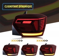 2 Feux arriere VW Polo 6 AW - progressif - fullLED dynamiques - Rouge Cerise
