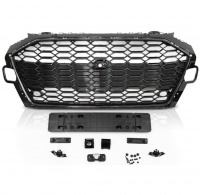 Grille calandre Audi A4 B9 19-24 - look RS4 - Noir brillant - camera PDC