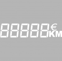 Vinyl adhesif lettrage chiffre / euro / km BLANC 60x14cm