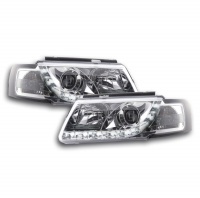 2 Phares avant VW Passat B5 (3B) Devil Eyes DRLR87 LED - Chrome