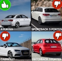 Pare choc avant AUDI A3 8V limousine 12-16 - Look RS3 quattro - Noir - PDC