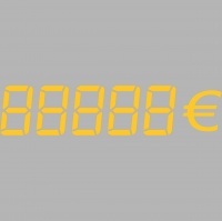 Vinyl adhesif lettrage chiffre / prix JAUNE 60x14cm