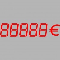 Vinyl adhesif lettrage chiffre / prix ROUGE 60x14cm