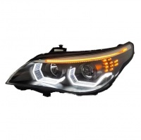2 Phares xenon BMW Serie 5 E60 E61 Angel Eyes LED 07-10 look Iconic - Noir