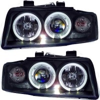 2 Phares avant AUDI A4 (B6) - Angel Eyes - Noir