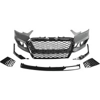 Pare choc avant AUDI A4 B9 16-18 - Look RS4 - Noir - PDC + lame