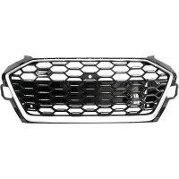 Grill grille Audi A4 B9 19-24 - RS4 look - Chrome Black - PDC camera