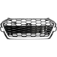 Grille calandre Audi A4 B9 19-24 - look RS4 - Chrome Noir - camera PDC