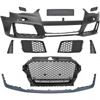 Pare choc avant AUDI A3 8V limousine 12-16 - Look RS3 quattro - Noir - PDC