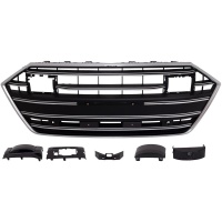 Calandre avant look S7 noir mat / chrome avec PDC et ACC pour Audi A7 18-24