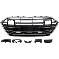 Calandre avant look S7 noir brillant / chrome avec PDC et ACC pour Audi A7 18-24
