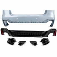 Pare choc arrière look RS7 noir brillant avec PDC pour Audi A7 18-24