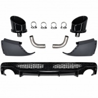 Diffuseur arrière look RSQ5 noir brillant avec sorties noires pour Audi Q5 II FY 20-25