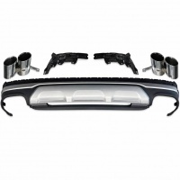Diffuseur arrière look RSQ7 noir avec quatre sorties chrome pour Audi Q7 II 4M S-Line 20-23